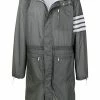 Thom Browne 4-Bar long hooded parka coat