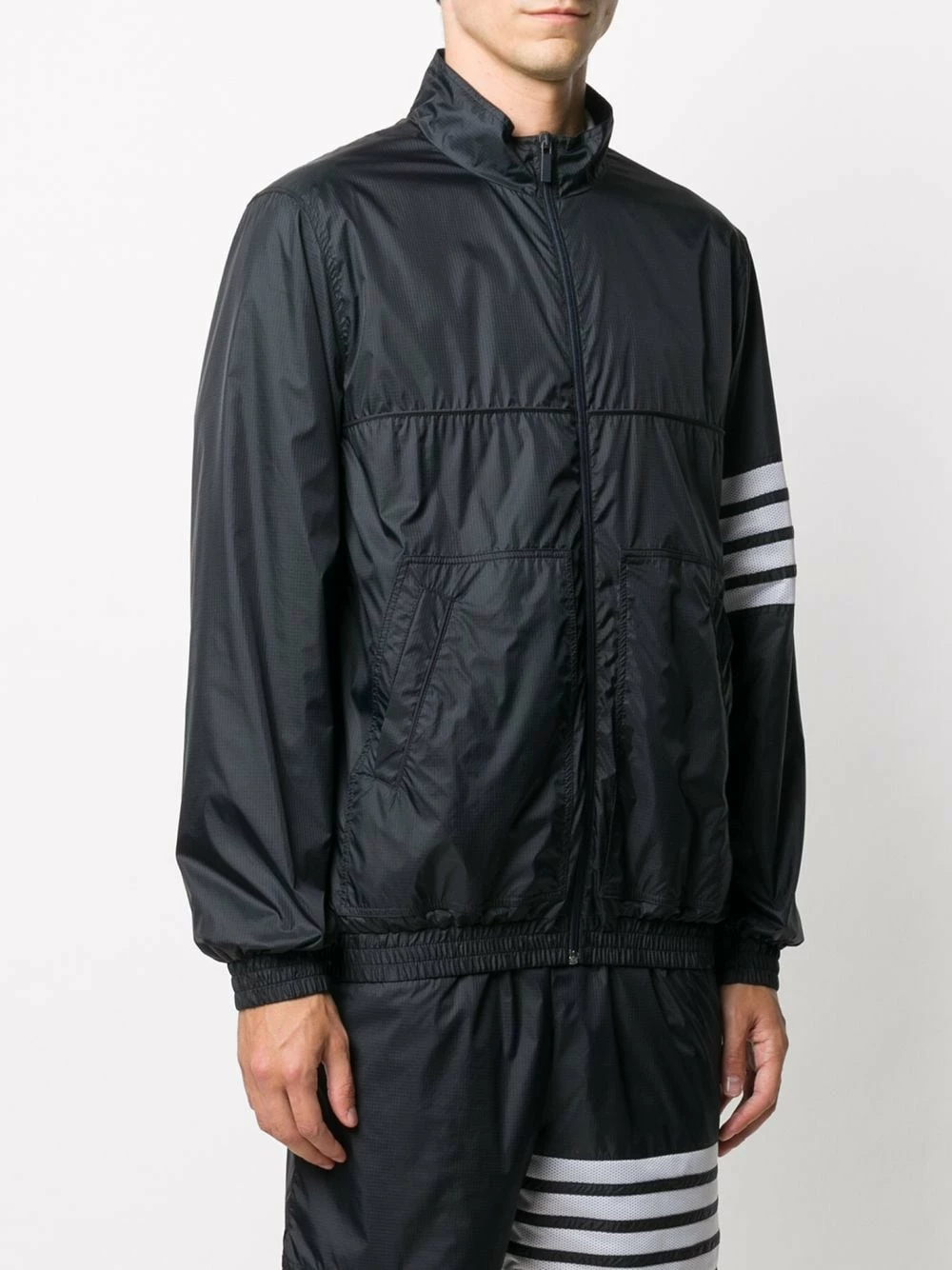 Thom Browne 4 Bar ripstop zip up jacket sport jackets & windbreakers of men 3 Thom Browne 4-Bar ripstop zip-up jacket