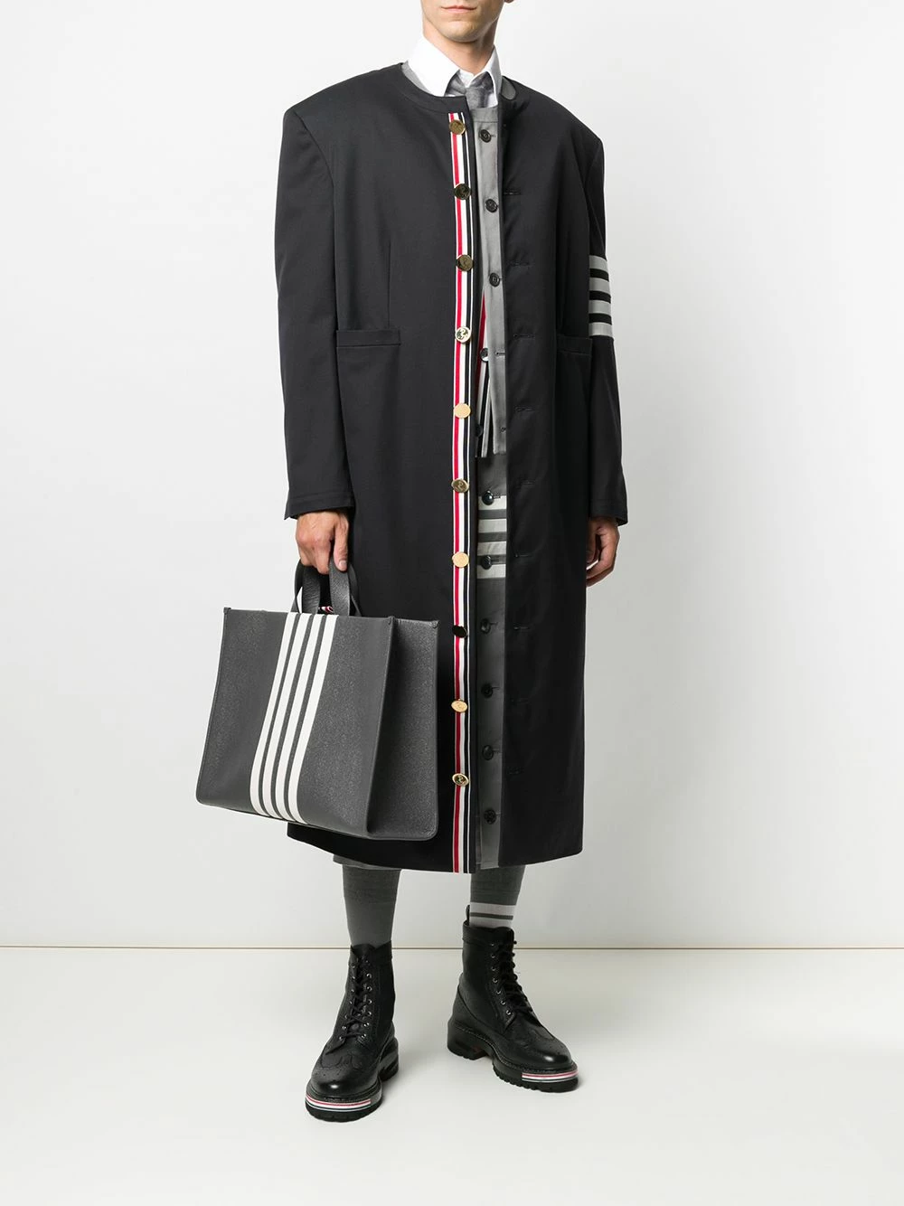 Thom Browne Vertical stripe tote bag tote bags of men 2 Thom Browne vertical stripe tote bag