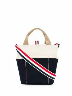 Thom Browne large double-face canvas bucket bag