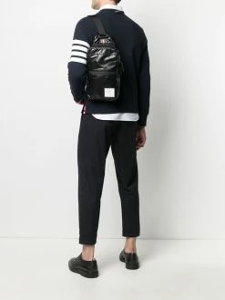 Thom Browne logo-patch crossbody backpack