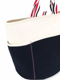 Thom Browne large double-face canvas tote bag