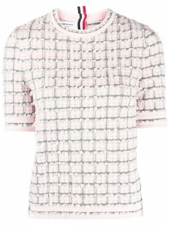 Thom Browne windowpane jacquard short-sleeve T-shirt