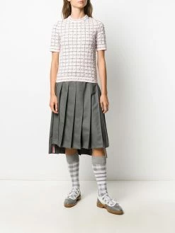 Thom Browne windowpane jacquard short-sleeve T-shirt