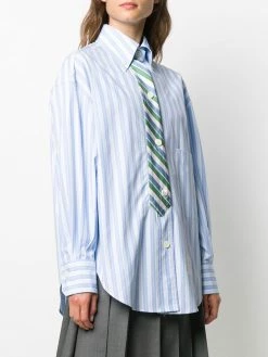 Thom Browne Trompe l'oeil bar stripe necktie shirt shirts of women 7 Thom Browne trompe l'oeil bar stripe necktie shirt