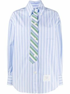 Thom Browne trompe l'oeil bar stripe necktie shirt