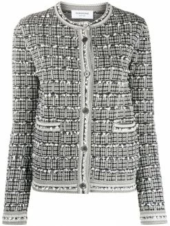 Thom Browne windowpane jacquard cardigan jacket