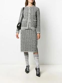 Thom Browne windowpane jacquard cardigan jacket