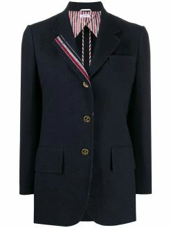 Thom Browne single-breasted blazer with stripe lapel detail