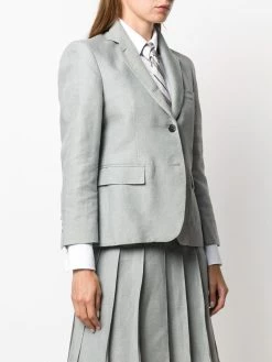 Thom Browne tonal 4-Bar linen jacket