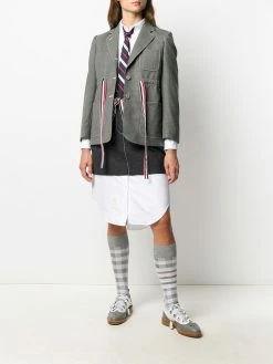 Thom Browne 2ply fresco tie waist mini sack skirt
