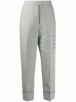 Thom Browne tonal 4-Bar linen trousers