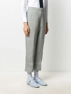 Thom Browne tonal 4-Bar linen trousers