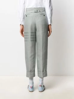 Thom Browne tonal 4-Bar linen trousers