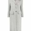 Thom Browne frayed wide lapel tweed overcoat