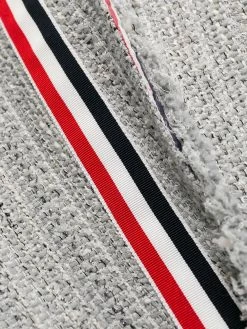 Thom Browne frayed wide lapel tweed overcoat