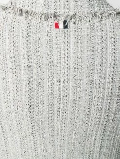 Thom Browne frayed wide lapel tweed overcoat