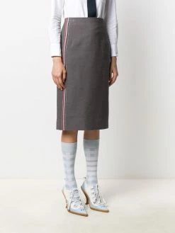 Thom Browne side stripe sheath pencil skirt