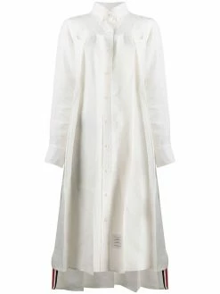 Thom Browne tonal 4-Bar inverted pleat dress