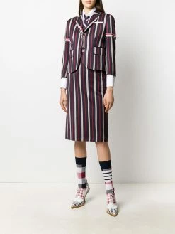 Thom Browne 3/4 sleeves striped blazer
