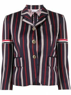 Thom Browne 3/4 sleeves striped blazer