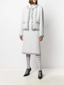 Thom Browne check-pattern eyelash-tweed jacket