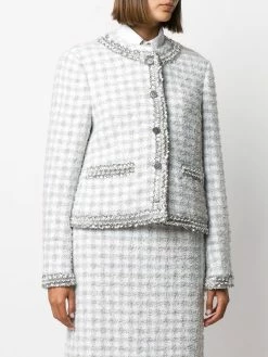 Thom Browne Check pattern eyelash tweed jacket tweed jackets of women 7 Thom Browne check-pattern eyelash-tweed jacket