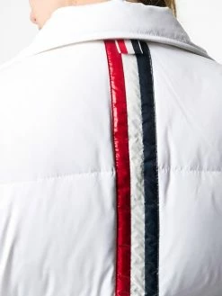 Thom Browne RWB stripe wide lapel overcoat