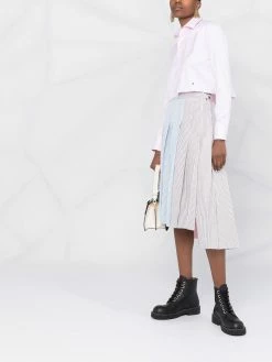Thom Browne Funmix seersucker pleated skirt