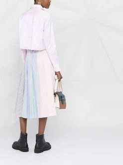 Thom Browne Funmix seersucker pleated skirt