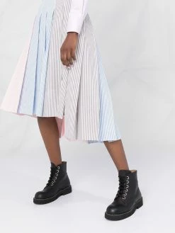 Thom Browne Funmix seersucker pleated skirt