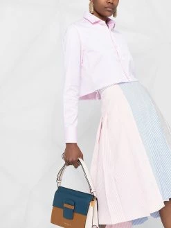 Thom Browne Funmix seersucker pleated skirt