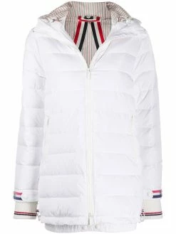 Thom Browne zip-up hooded overcoat