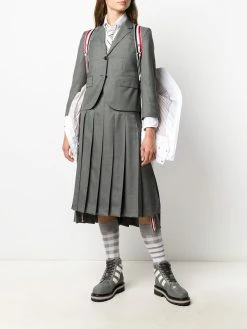 Thom Browne zip-up hooded overcoat