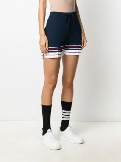 Thom Browne double cricket stripe pintuck shorts