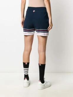 Thom Browne double cricket stripe pintuck shorts