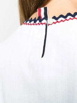 Thom Browne Zigzag trim pleated rib T shirt tops of women 9 Thom Browne zigzag-trim pleated rib T-shirt