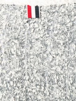 Thom Browne 4-Bar V-neck bouclé cable cardigan