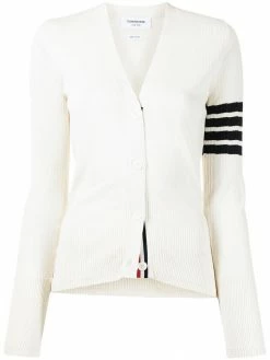 Thom Browne 4-Bar V-neck mesh rib cardigan