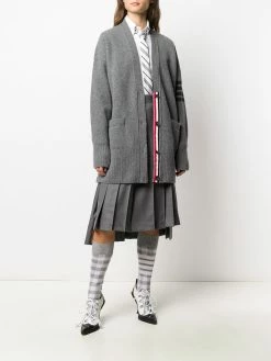 Thom Browne 4-Bar exaggerated V-neck cardigan