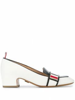 Thom Browne enamel-strap block heel loafers