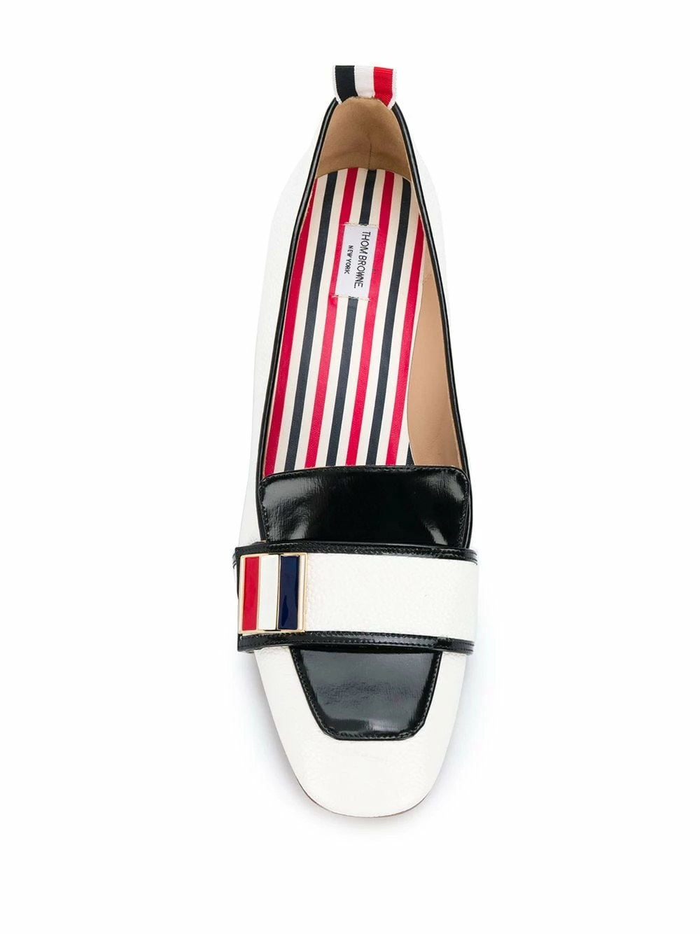 Thom Browne Enamel strap block heel loafers pumps of women 4 Thom Browne enamel-strap block heel loafers