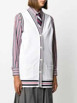 Thom Browne Cricket Stripe Varsity Sport buttoned vest