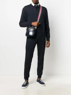 Thom Browne RWB stripe insert loopback track pants