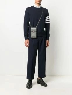 Thom Browne pebbled calf leather phone holder