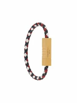 Thom Browne logo plaque leather bracelet