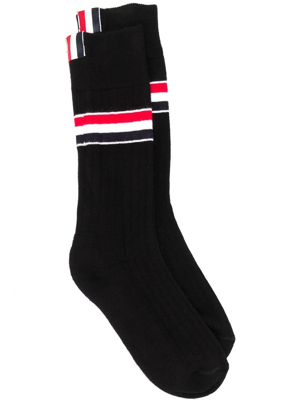 Thom Browne RWB stripe mid calf socks of men 1 Thom Browne RWB stripe mid-calf socks