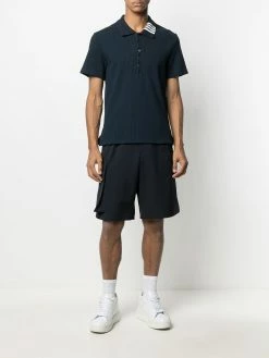 Thom Browne ribbed short-sleeve polo shirt