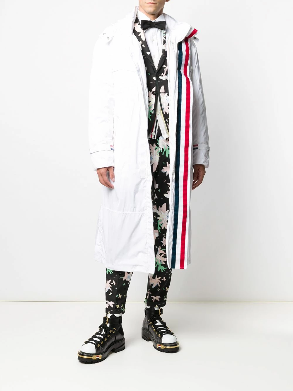 Thom Browne Long shell striped parka parkas of men 2 Thom Browne long shell striped parka