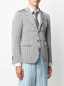 Thom Browne Pinstripe jacquard blazer blazers of men 7 Thom Browne pinstripe jacquard blazer